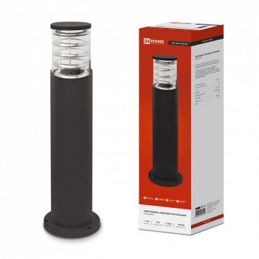 Светильник уличный напольный НБУ ART-PT-1xA60-BL алюминиевый 600мм черный IP54 IN HOME, Светильники светодиодные уличные	