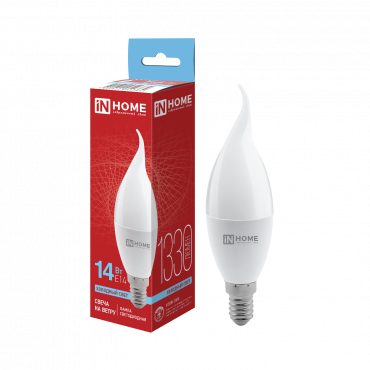Купить Лампа светодиодная LED-СВЕЧА НА ВЕТРУ-VC 14Вт 230В E14 6500K 1330Лм IN HOME в интернет-магазине по цене  Лампа светодиодная LED-СВЕЧА НА ВЕТРУ-VC 14Вт 230В E14 6500K 1330Лм IN HOME, Лампы светодиодные бытовые