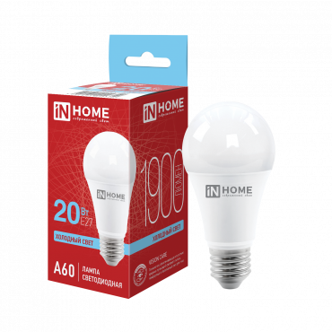 Купить Лампа светодиодная LED-A60-VC 20Вт 230В Е27 6500К 1900Лм IN HOME в интернет-магазине по цене  Лампа светодиодная LED-A60-VC 20Вт 230В Е27 6500К 1900Лм IN HOME, Лампы светодиодные бытовые