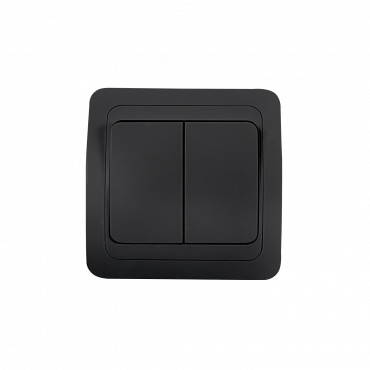 Выключатель двухклавишный CLASSICO черный 2023B IN HOME, Электроустановочные изделия встраиваемые	