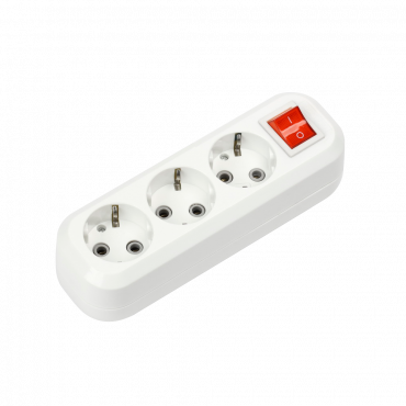 Колодка УЗВ-3-GRAND трехместная с выключателем и заземлением 5230 IN HOME, Колодки и удлинители	