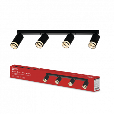 Светильник потолочный НПБ СПОТ-4xGU10-AR-BL под GU10 595x55x135мм черный IN HOME, Светильники потолочные накладные	