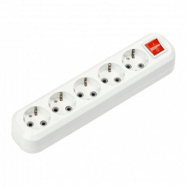 Колодка УЗВ-5-GRAND пятиместная с выключателем и заземлением 5250 IN HOME, Колодки и удлинители	