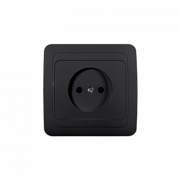Розетка одинарная CLASSICO черная 2022B IN HOME, Электроустановочные изделия встраиваемые	