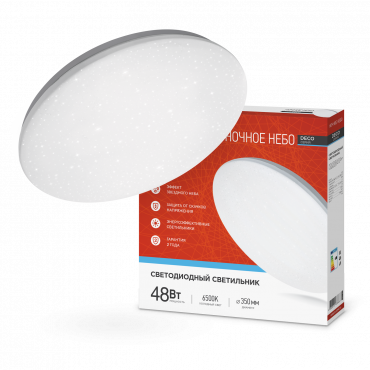 Светильник светодиодный серии DECO НОЧНОЕ НЕБО 48Вт 230В 6500К 4320Лм 380х55мм IN HOME, Светильники декоративные	