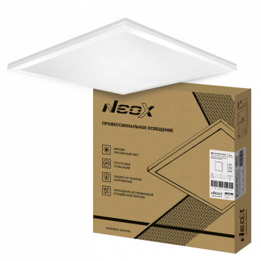 Панель светодиодная универсальная ДВО-02 5040-ОПАЛ 50Вт 4000К 595х595мм NEOX, Панели светодиодные	