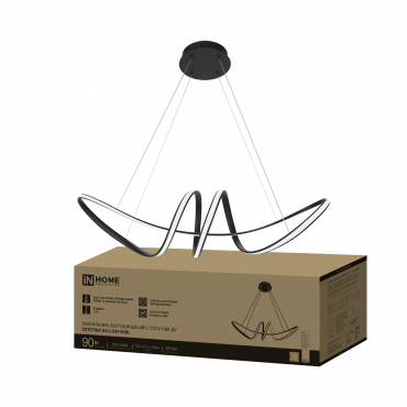 Светильник светодиодный ESTETIKA DALI-SM-90BL 90Вт 230В 3000-6500K 760х210x210мм 1.2м трос ДУ черный IN HOME, Светильники декоративные	