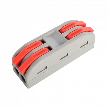 Клемма проходная КП 222-2412 с рычагами 2 полюса 0.08-2.5/4мм2 (10шт./уп.) IN HOME, Наконечники, гильзы, колпачки