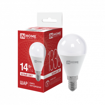 Купить Лампа светодиодная LED-ШАР-VC 14Вт 230В E14 4000K 1330Лм IN HOME в интернет-магазине по цене  Лампа светодиодная LED-ШАР-VC 14Вт 230В E14 4000K 1330Лм IN HOME, Лампы светодиодные бытовые
