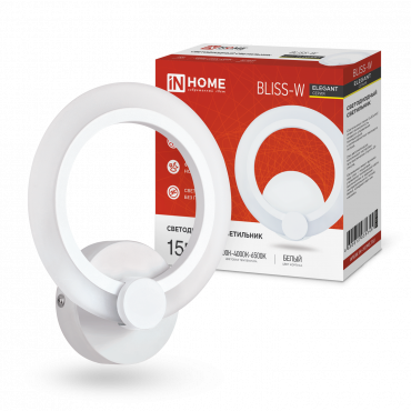 Светильник светодиодный ELEGANT BLISS-W 15Вт 230В 3000-6500K 1200Лм STEP COLOR белый IN HOME, Светильники декоративные	