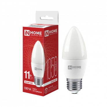 Купить Лампа светодиодная LED-СВЕЧА-VC 11Вт 230В Е27 4000К 1050Лм IN HOME в интернет-магазине по цене  Лампа светодиодная LED-СВЕЧА-VC 11Вт 230В Е27 4000К 1050Лм IN HOME, Лампы светодиодные бытовые