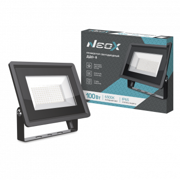 Прожектор светодиодный ДДО-8 100Вт 230В 6500К 10000Лм 100лм/Вт IP65 черный NEOX Прожектор светодиодный ДДО-8 100Вт 230В 6500К 10000Лм 100лм/Вт IP65 черный NEOX
