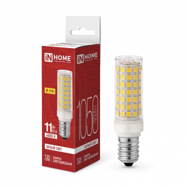 Купить лампа светодиодная led-t25-corn 11вт 230в e14 4000к 1050лм in home от  Лампа светодиодная LED-T25-CORN 11Вт 230В E14 4000К 1050Лм IN HOME, Светодиодные Лампы