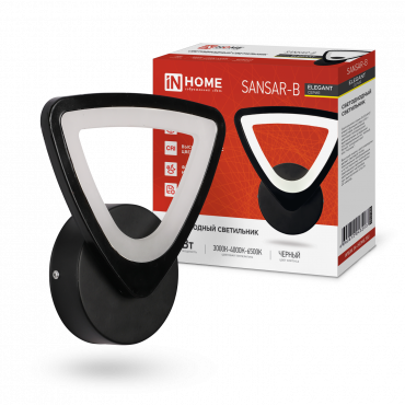 Светильник светодиодный ELEGANT SANSAR-B 15Вт 230В 3000-6500K 1050Лм STEP COLOR черный IN HOME, Светильники декоративные	