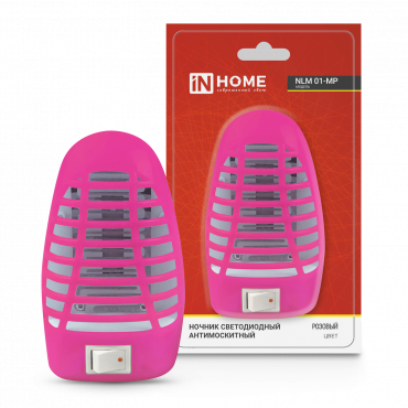 Ночник светодиодный антимоскитный NLM 01-MP розовый с выключателем 230В IN HOME, Ночники	