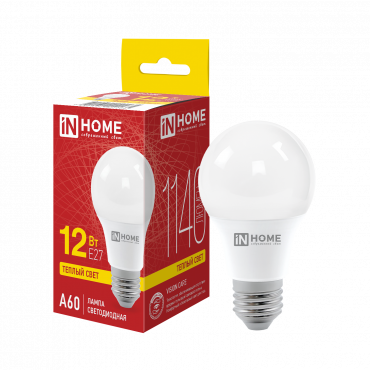 Купить Лампа светодиодная LED-A60-VC 12Вт 230В Е27 3000К 1140Лм IN HOME в интернет-магазине по цене  Лампа светодиодная LED-A60-VC 12Вт 230В Е27 3000К 1140Лм IN HOME, Лампы светодиодные бытовые