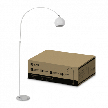 Светильник напольный под лампу ТНО 05-Е27Б 230В белый плафон, белый корпус IN HOME, Напольные светильники	