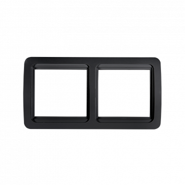 Рамка двойная горизонтальная CLASSICO черная 2302HB IN HOME, Электроустановочные изделия встраиваемые	