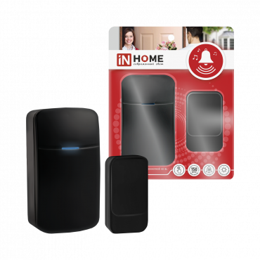 Звонок беспроводной KD-BL 38 мелодий с вилкой 230В с подсветкой с пьезокнопкой 150м черный IN HOME, Звонки беспроводные	