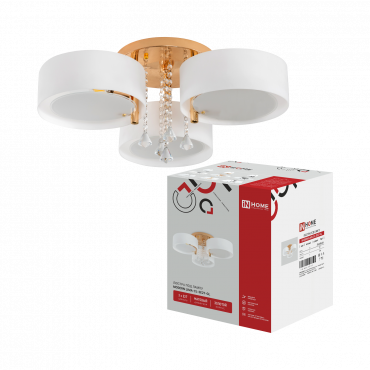 Люстра под лампу MODERN LIMA-CL-3E27-GL 3хЕ27 белый плафон, золотой IN HOME, Люстры и Бра под лампу	