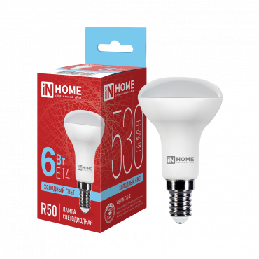 Купить Лампа светодиодная LED-R50-VC 6Вт 230В Е14 6500К 530Лм IN HOME в интернет-магазине по цене  Лампа светодиодная LED-R50-VC 6Вт 230В Е14 6500К 530Лм IN HOME, Лампы светодиодные бытовые