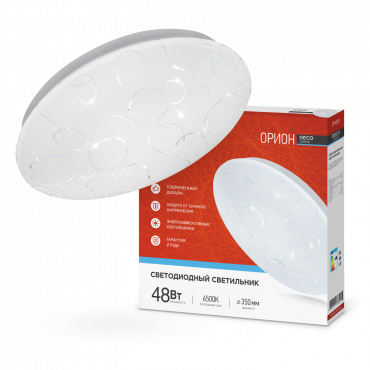 Светильник светодиодный серии DECO ОРИОН 48Вт 230В 6500К 4320Лм 380х55мм IN HOME, Светильники декоративные светодиодные	