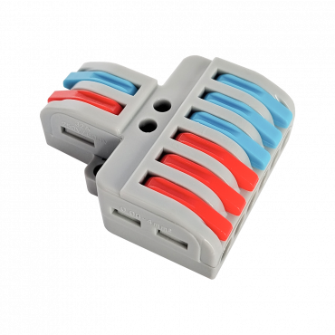 Клемма проходная разветвительная КПР 222-4126 с рычагами 2/6 полюса 0.08-2.5/4мм2 (5шт./уп.) IN HOME, Наконечники, гильзы, колпачки