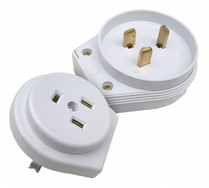 Разъем печной РШ/ВШ 32А 250В пластиковый встраиваемый белый 9133 IN HOME, Печные разъемы	