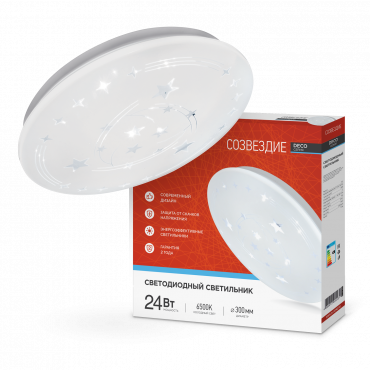 Светильник светодиодный серии DECO СОЗВЕЗДИЕ 24Вт 230В 6500К 2160Лм 330х55мм IN HOME, Светильники декоративные светодиодные	