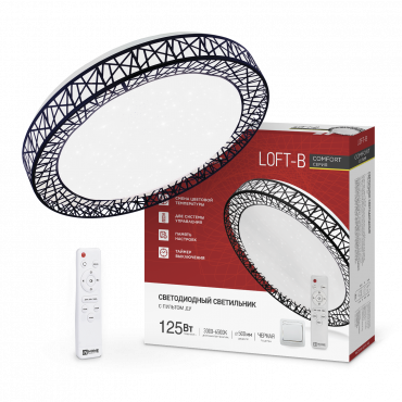 Светильник светодиодный COMFORT LOFT-B 125Вт 230В 3000-6500K 10000Лм 500x105мм с пультом ДУ IN HOME, Светильники декоративные светодиодные	