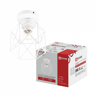 Светильник настенно-потолочный под лампу LOFT ATIKO-CL-E27-WH Е27 белый IN HOME, Люстры и Бра под лампу	