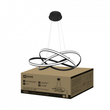 Светильник светодиодный ESTETIKA DALI-HL-120BL 120Вт 230В 3000-6500K 600х490x170мм 1.2м трос ДУ черный IN HOME, Светильники декоративные	