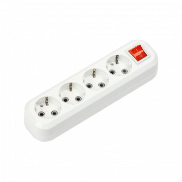 Колодка УЗВ-4-GRAND четырехместная с выключателем и заземлением 5240 IN HOME, Колодки и удлинители	