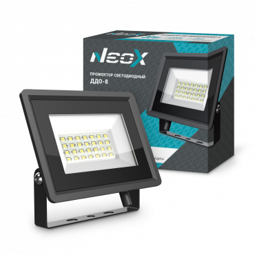 Прожектор светодиодный ДДО-8 20Вт 230В 6500К 2000Лм 100лм/Вт IP65 черный NEOX Прожектор светодиодный ДДО-8 20Вт 230В 6500К 2000Лм 100лм/Вт IP65 черный NEOX