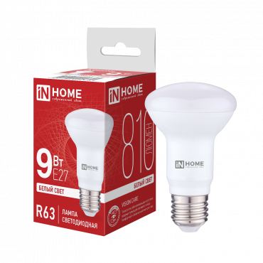 Купить Лампа светодиодная LED-R63-VC 9Вт 230В Е27 4000К 810Лм IN HOME в интернет-магазине по цене  Лампа светодиодная LED-R63-VC 9Вт 230В Е27 4000К 810Лм IN HOME, Лампы светодиодные бытовые