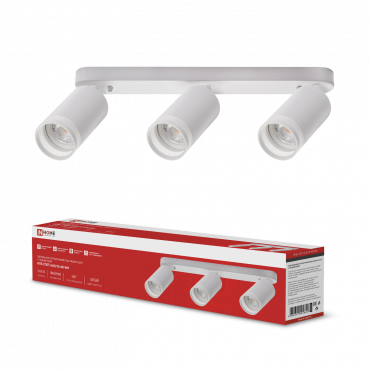 Светильник потолочный НПБ СПОТ-3xGU10-AR-WH под лампу GU10 350х55х135мм линейный белый IN HOME, Светильники потолочные накладные	