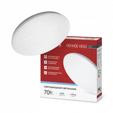 Светильник светодиодный серии DECO НОЧНОЕ НЕБО 70Вт 230В 6500К 6300Лм 485х68мм IN HOME, Светильники декоративные	