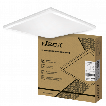 Панель светодиодная универсальная ДВО-02 5065-ОПАЛ 50Вт 6500К 595х595мм NEOX, Панели светодиодные	