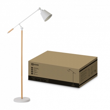 Светильник напольный под лампу ТНО 01К-Е27Б 230В белый плафон, белый корпус IN HOME, Напольные светильники	