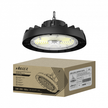 Светильник складской светодиодный UHB-LEVEL 240PA3C-SB-BL 240/200/150Вт 100-277В 175Лм/Вт 3CCT 5лет IP69K NEOX Светильник складской светодиодный UHB-LEVEL 240PA3C-SB-BL 240/200/150Вт 100-277В 175Лм/Вт 3CCT 5лет IP69K NEOX