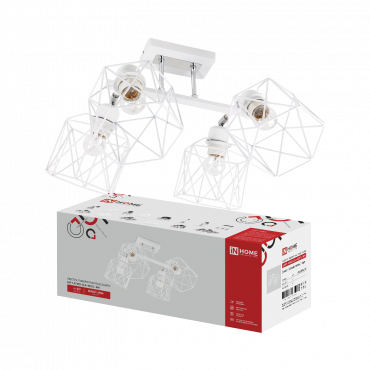 Люстра поворотная под лампу LOFT ATIKO-СLА-4E27L-WH 4хЕ27 белый, хром IN HOME, Люстры и Бра под лампу	