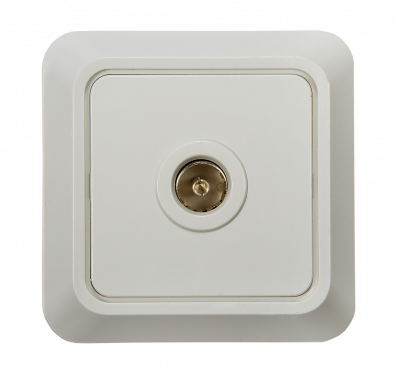 Розетка телевизионная BOLLETO белая накладная 7027 IN HOME, Электроустановочные изделия накладные BOLETTO	