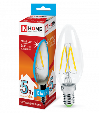 Светодиодные филаментные LED лампы IN HOME купить по низкой цене